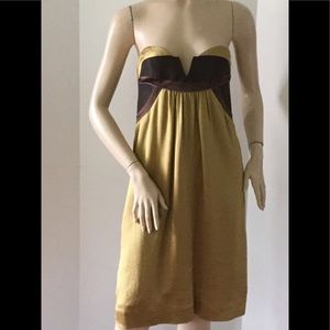 Nicole Miller Strapless Silk Dress
